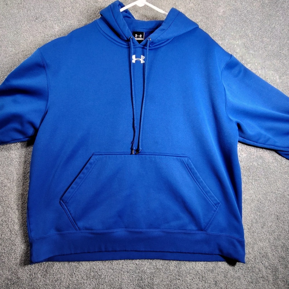 Under Armour Mens Hoodie Pullover Athletic Jacket Fleece Size XL Blue Outdoor
